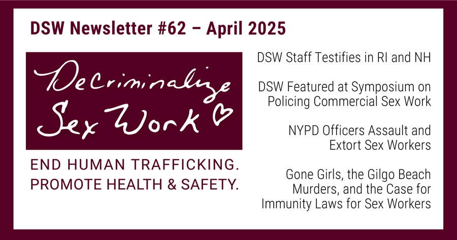 DSW Newsletter Decriminalize Sex Work
