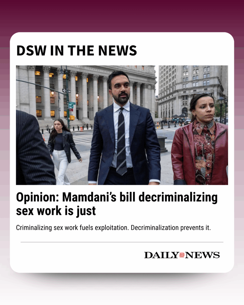 DSW Adds Its Voice to the NYC Mayoral Candidates’ Debate on Decriminalization
