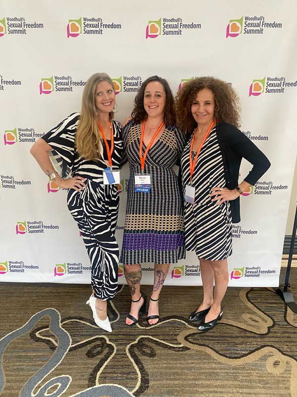 Melissa Broudo, Becca Cleary, and DSW volunteer Allison Kolins at the Sexual Freedom Summit.