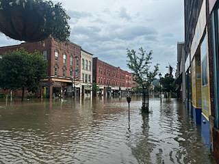 Downtown Montpelier, VT during the flooding.