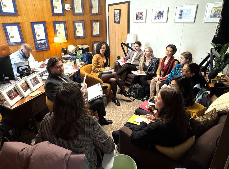 A.S.H. advocates take a meeting in Assemblymember Brian Cunningham’s Albany office.