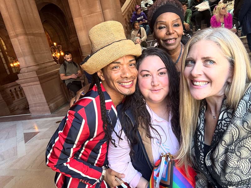 DSW Legal Director Melissa Broudo with fellow advocates at the New York State Capitol.