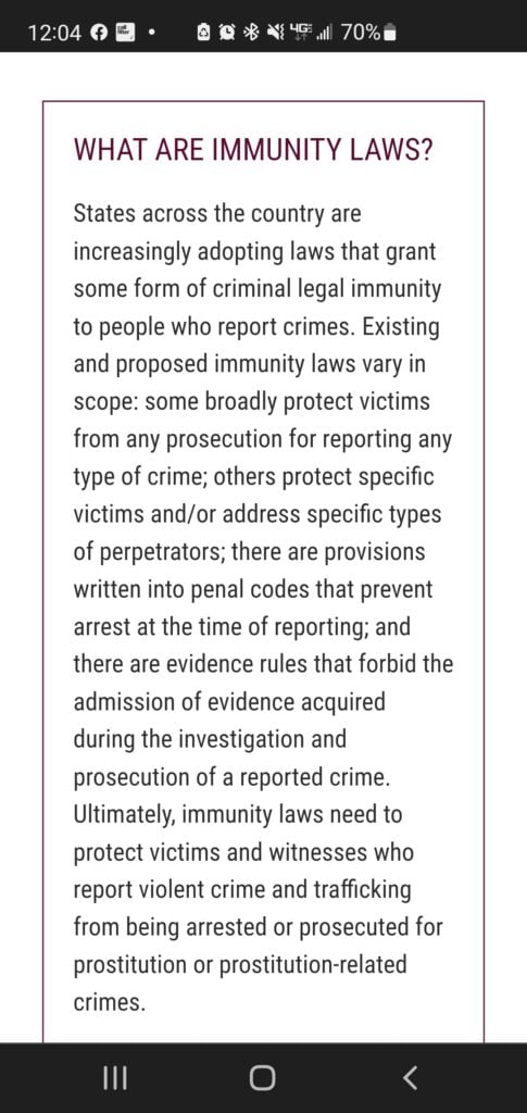 Immunity laws are critical.