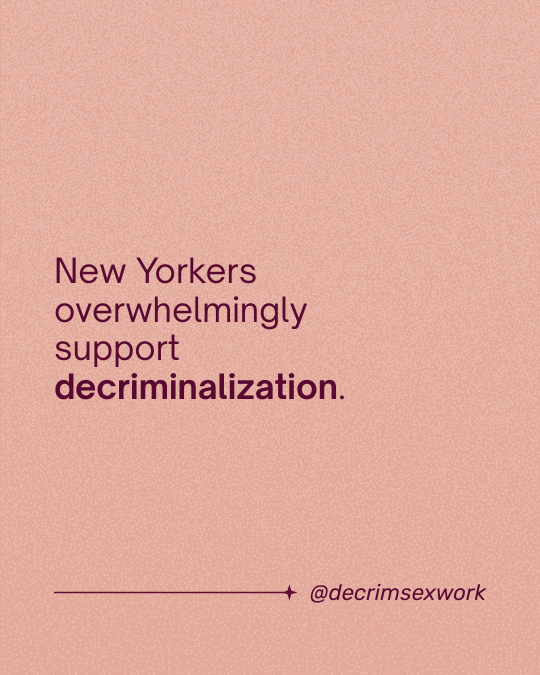 New Poll from DSW Shows Majority of New Yorkers Support Decriminalizing Sex Work