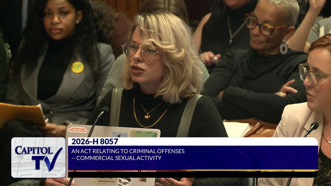 DSW Chief Advocacy Coordinator Henri Bynx testifies in front of the Rhode Island House Judiciary Committee.