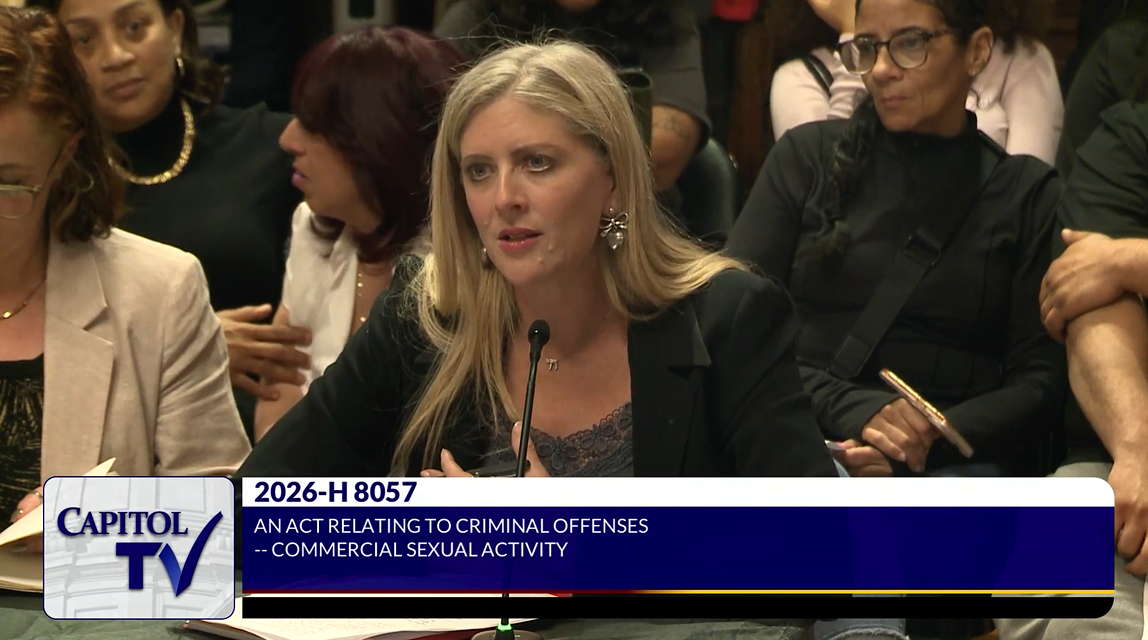 DSW Legal Director Melissa Broudo testifies in front of the Rhode Island House Judiciary Committee.